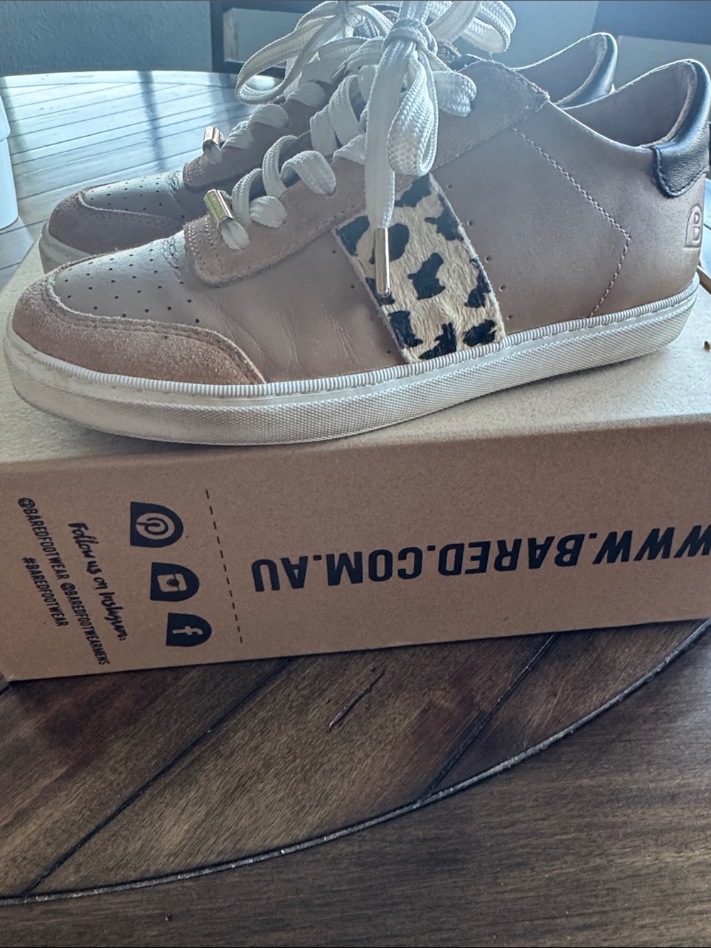 Bared Footwear Camel & Leopard Leather Sneaker